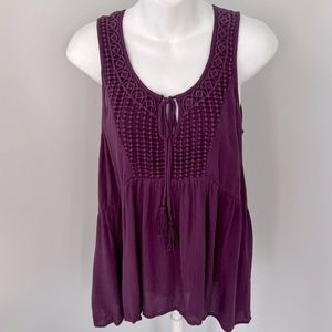 Eyeshadow NWT Purple Y2K Babydoll Sleeveless Top Sz. S